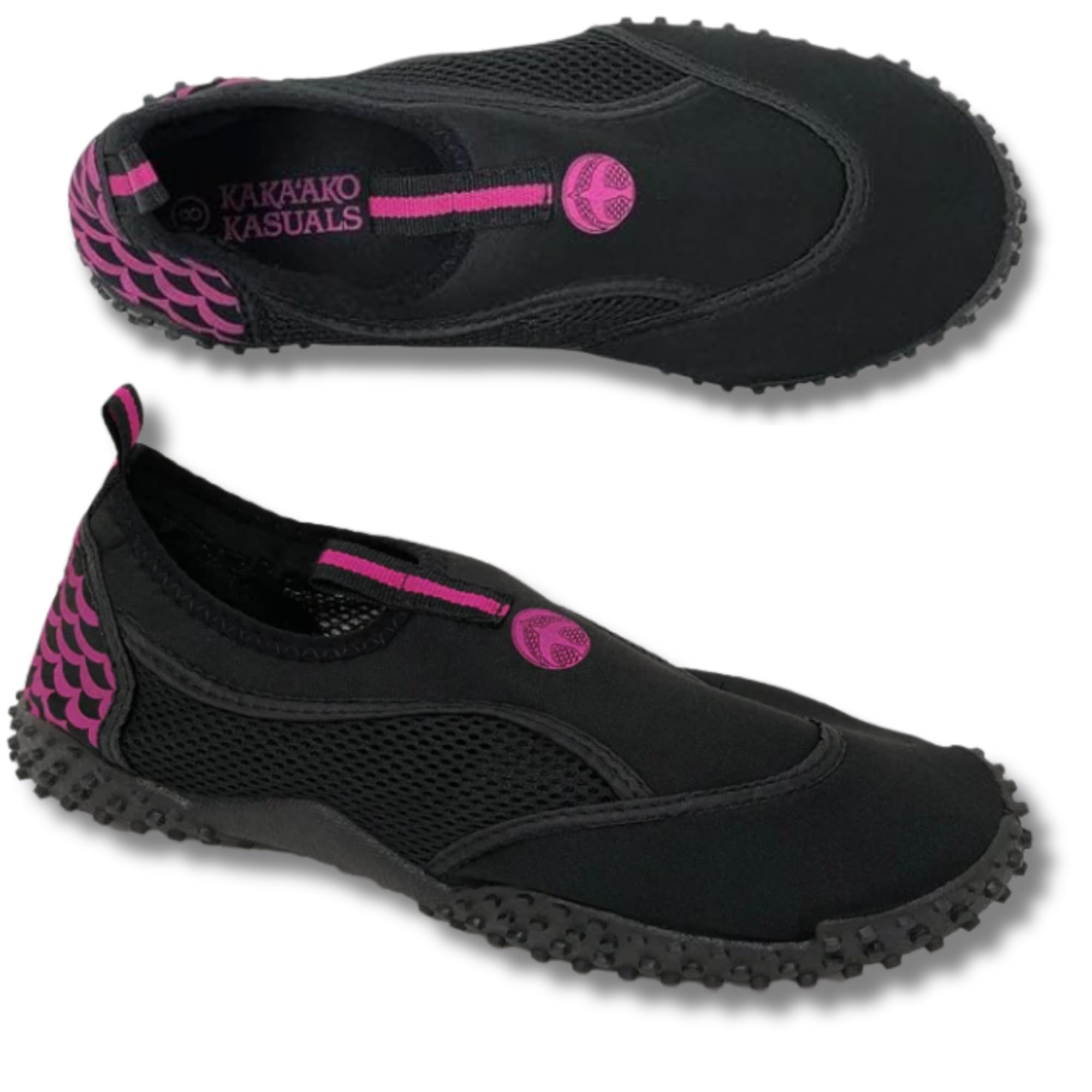 Zapatos acuáticos para mujeres y hombres, zapatos de agua para adultos con malla transpirable de secado rápido para senderismo, surf, kayak, diseño inspirado en Hawái, calcetines acuáticos para