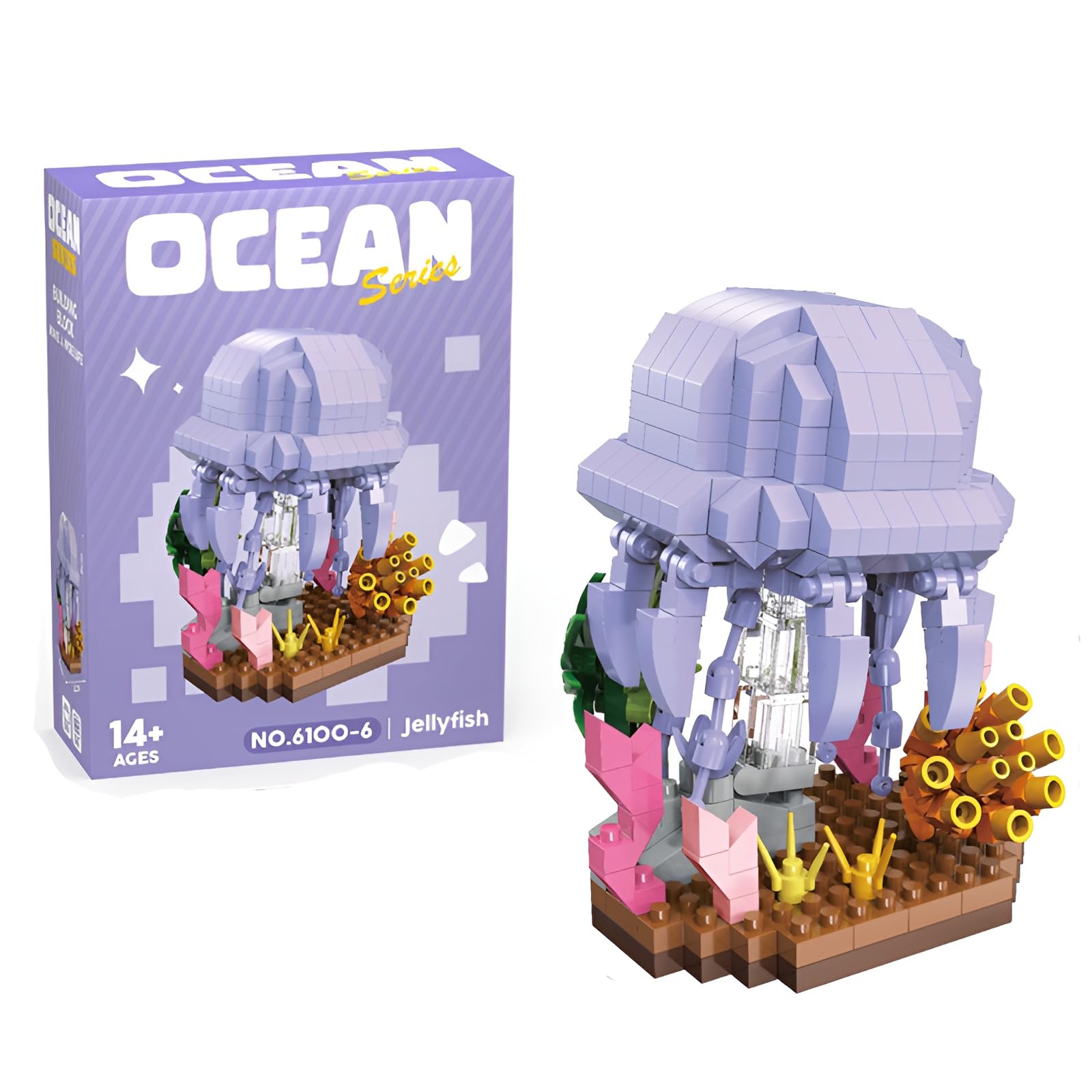 Jellyfish Mini Building Set, Ocean Animal Model Kit Home Decor Gifts