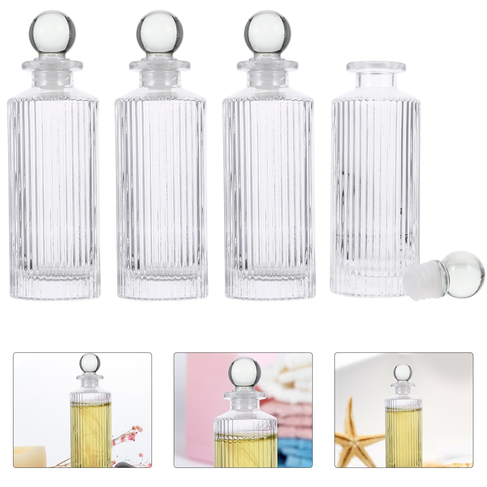 Artibetter Aromatherapie Diffusorflasche aus Glas 150ml Nachfüllbar und Leicht zu Reinigen für Büro und Zuhause im Klassischen Design