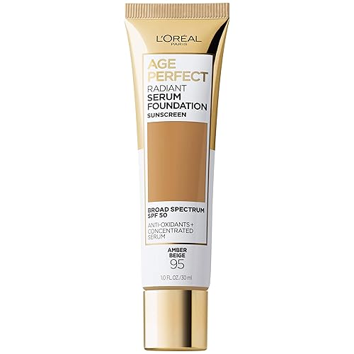 Vista 75 de L'Oreal Paris Age Perfect - Base de suero radiante con factor de protección solar (SPF) 50, marfil, 1 onza líquida 010 Marfil