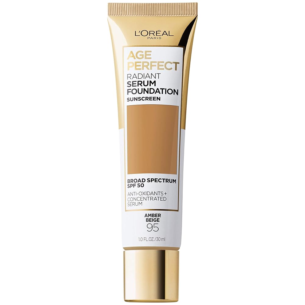 L\'Oreal Paris Age Perfect Radiant Serum Foundation with SPF 50, Amber Beige, 1 Ounce