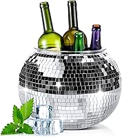 Vista 1 de Hoolerry Espejo de cubo de hielo con bola de discoteca de 11 litros, bola de espejo, bola de espejo, cubo de cerveza, suministros de fiesta