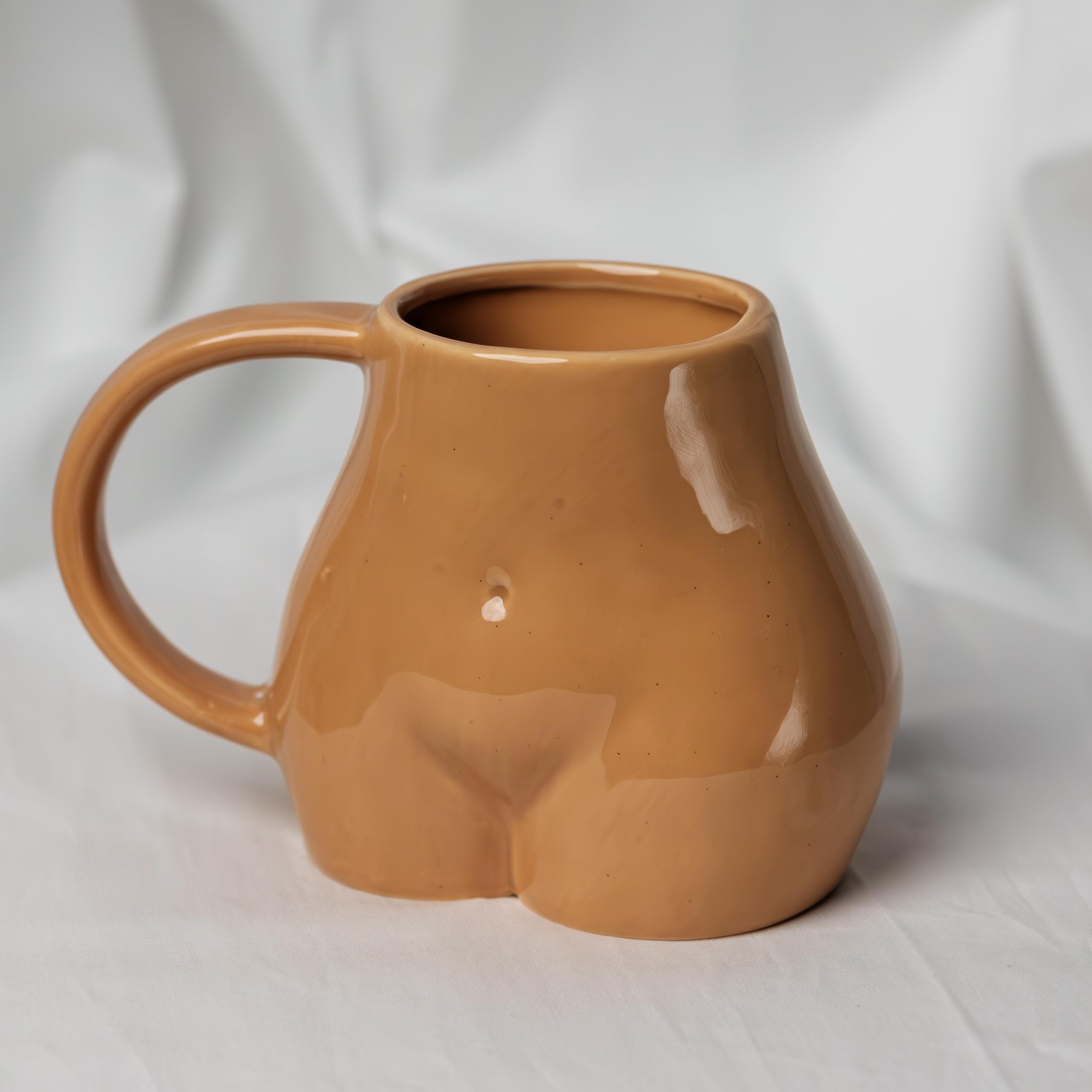 Funny butt Coffee Mug- Handcraft Women Body Butt Porcelain Coffee Mug for Travel, Funny Novelty Gift. Booty coffee mug Personalized Gifts For Your Friends, Family, and Colleagues. (Brown, Large)