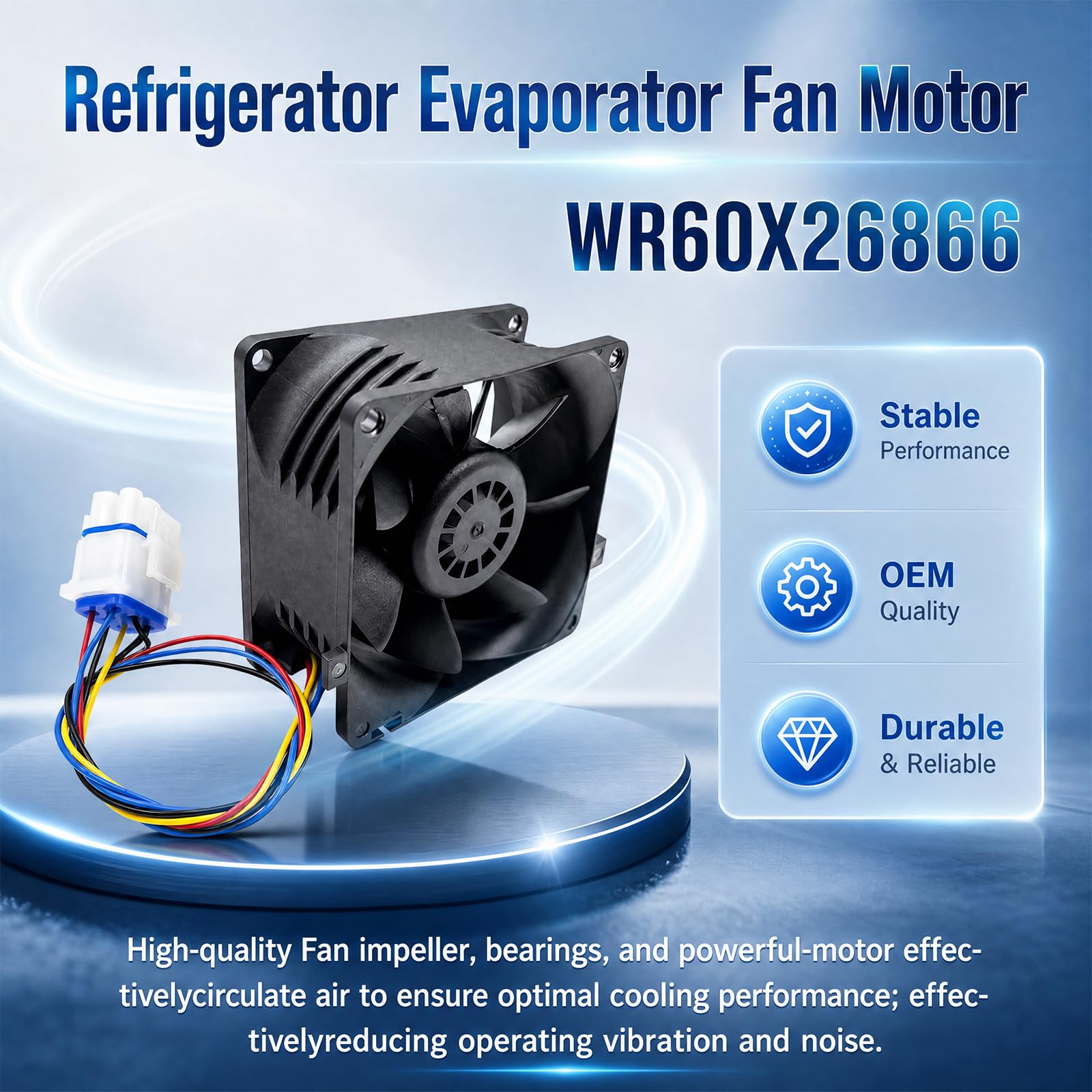 WR60X26866 - Motor de ventilador evaporador de refrigerador