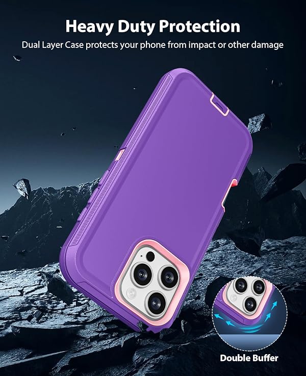 Jelanry for iPhone 16 Pro Max Case Heavy Duty & Rugged Protection - Purple by Jelanry - Used condition - Image 3