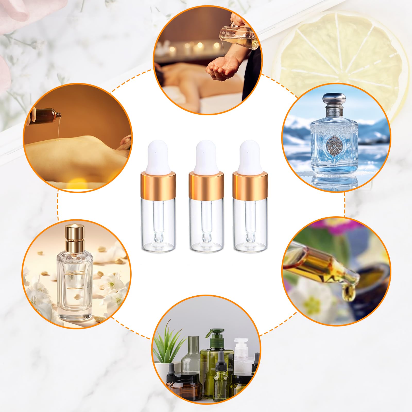 SET 15 Boccette Vetro Ambrato Con Contagocce - 15ml Per Oli Essenziali E Cosmetici