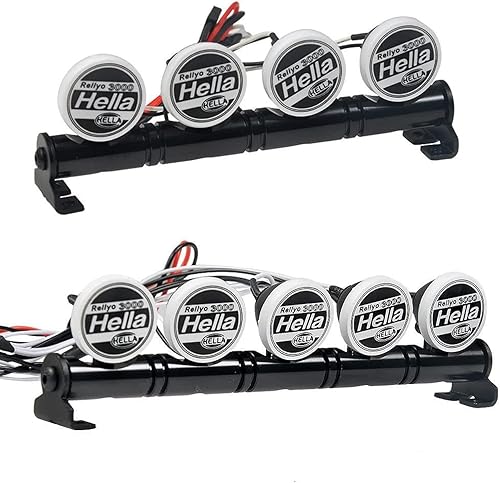 Barra de luz LED de techo de metal 4 LED para SCX10 D90 TRX-4 110 RC Crawler Truck (4 LEDs)