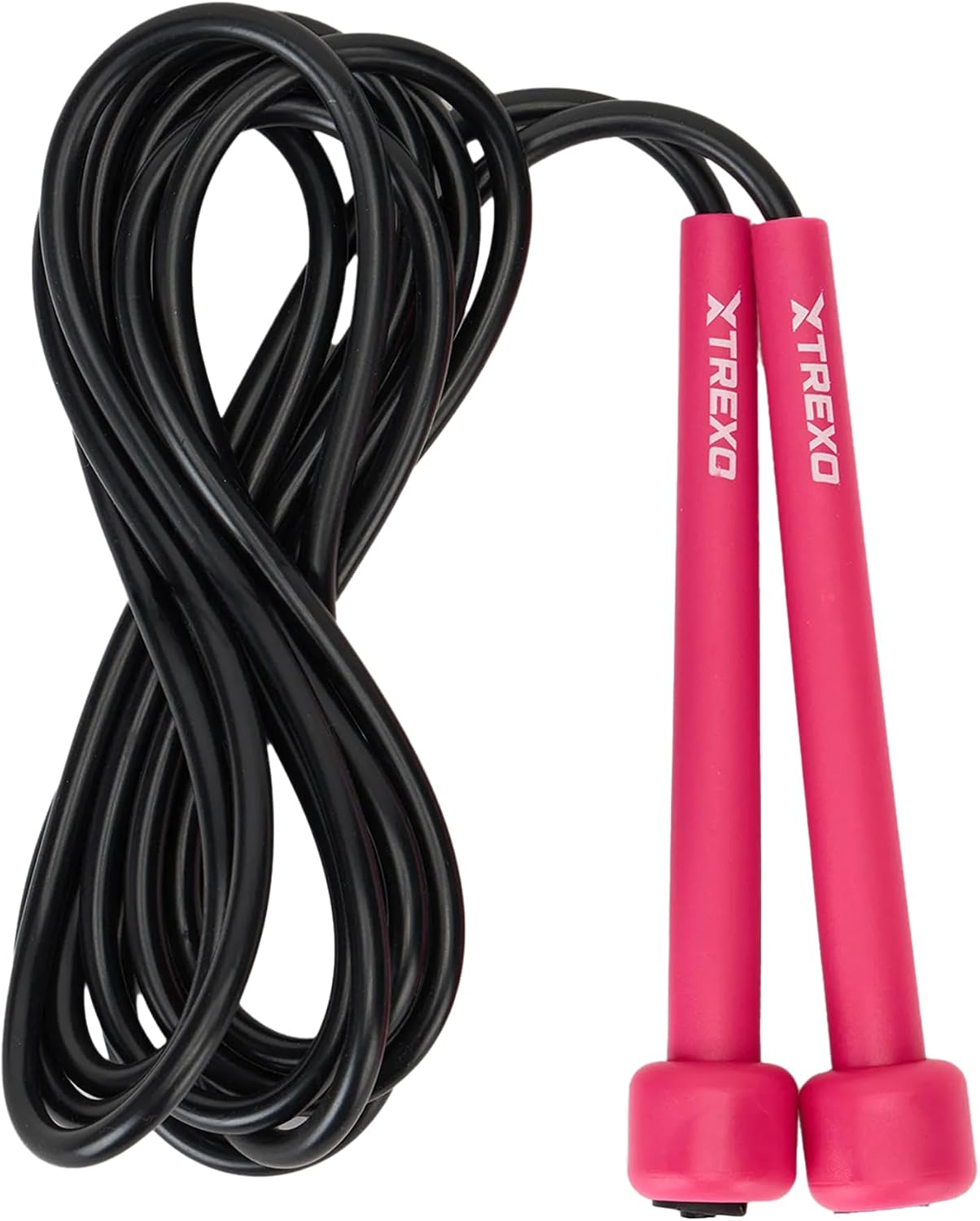 TREXO Basic – Comba para saltar para fitness con longitud ajustable hasta 275 cm, ideal para el entrenamiento, de PVC y polipropileno con asas ajustables, ligera y cómoda