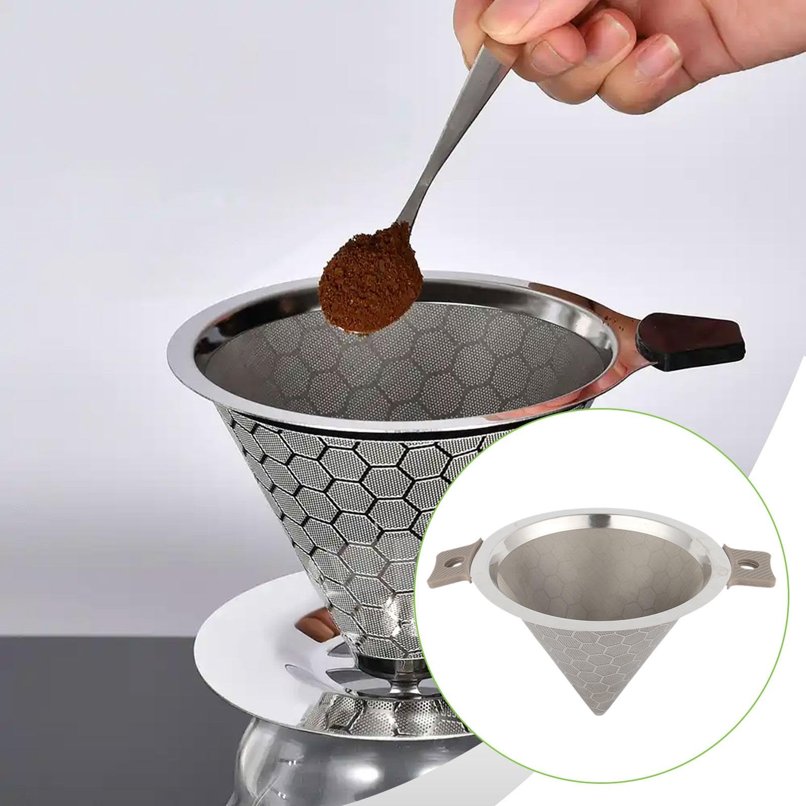 Feinmaschiger Pour Over Kaffeefilter Aus Edelstahl, Zubehör für Losen Kaffee