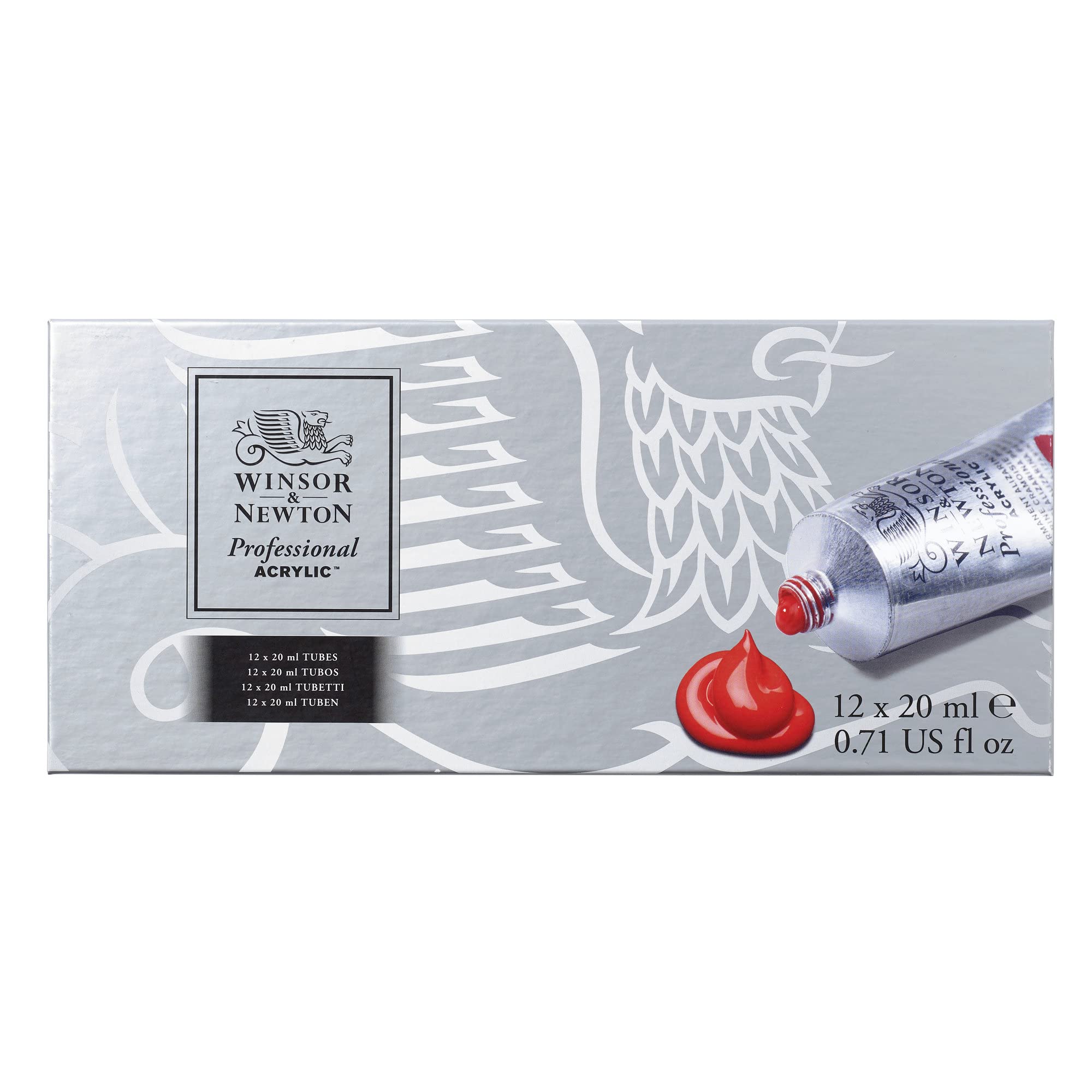 Winsor & Newton 2390402 Professional Acrylfarbe - Farbenset 12 Farben in 20 ml Tuben