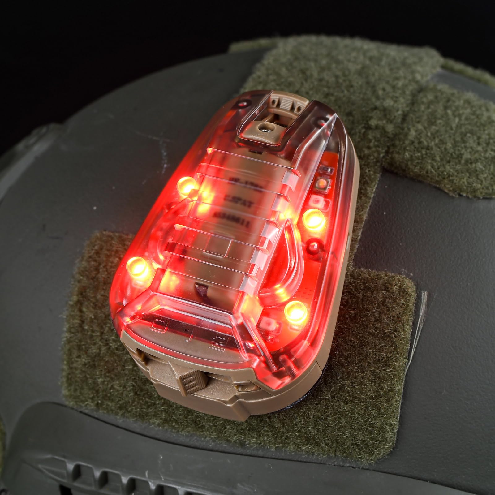 NECARL Tactical IR Helmet Light 4 Modes with Red + White LED + IR Strobe/Constant, Airsoft Survival Signal Identification Lamp for Fast Wendy and More