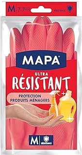 MAPA - Ultra Résistant - Gants de Ménage mix Latex et Nitrile - Résistant et Souple - Protection contre les Produits Ménagers - 1 paire - Taille M
