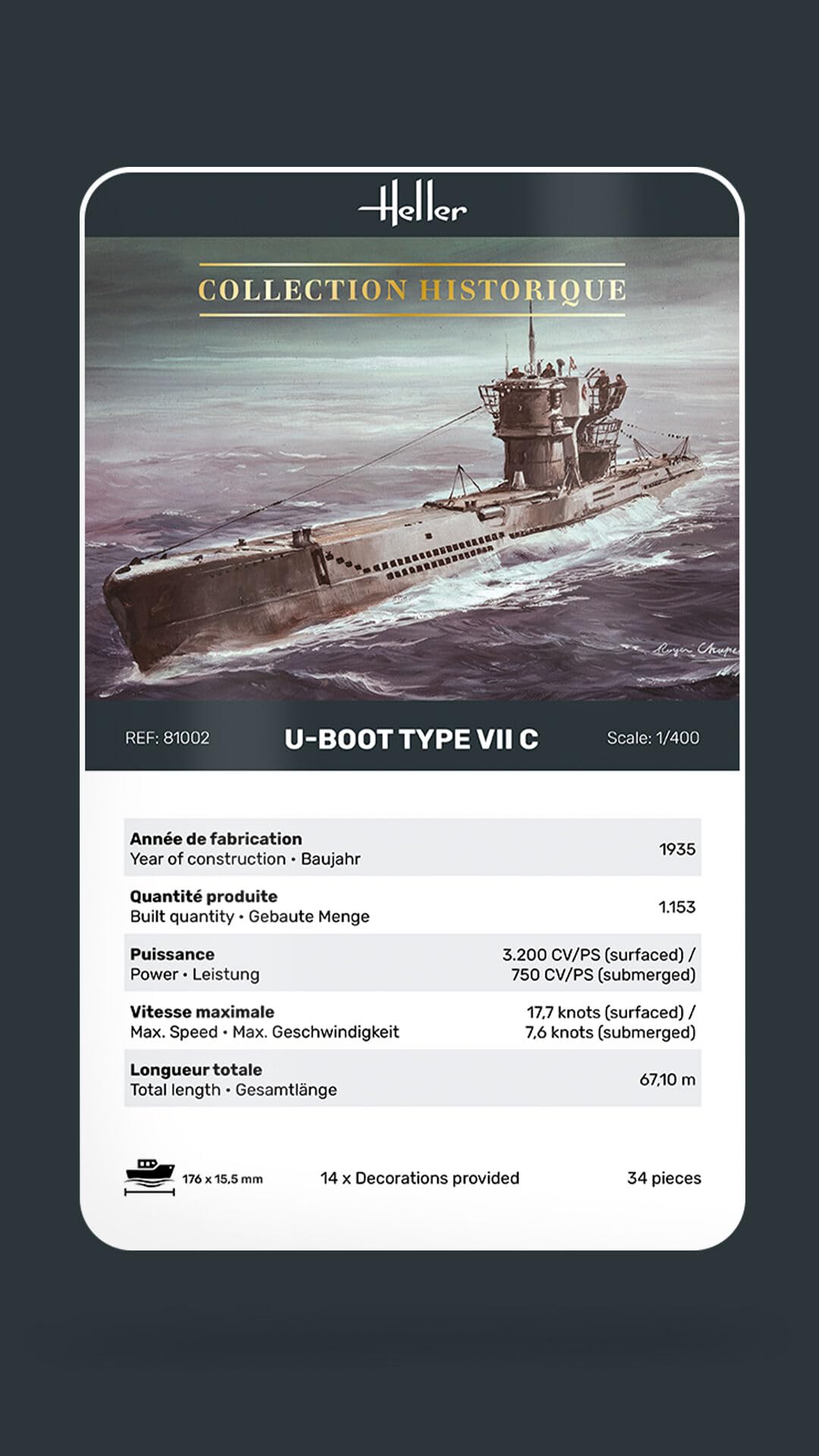 Heller Construction Et Maquettes U-Boot Echelle 1/400ème