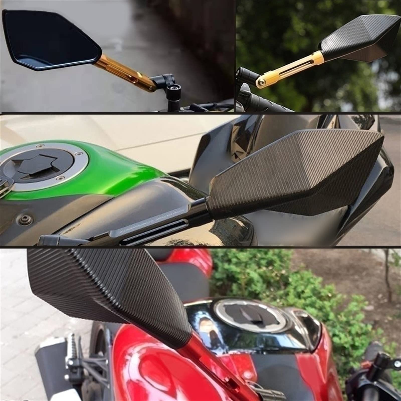 Rétroviseur Rétroviseurs De Moto pour Kawasaki KX100 KLX125 KLX250 KDX125 KDX250 Rétroviseurs Latéraux De Moto CNC en Aluminium (Color : Rot)