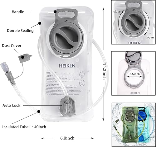 Miniatura 2 de Bolsa de hidratación de 1.5L-2L-3L, depósito de agua a prueba de fugas, sin BPA, bolsa de almacenamiento de agua militar, bolsa de hidratación,