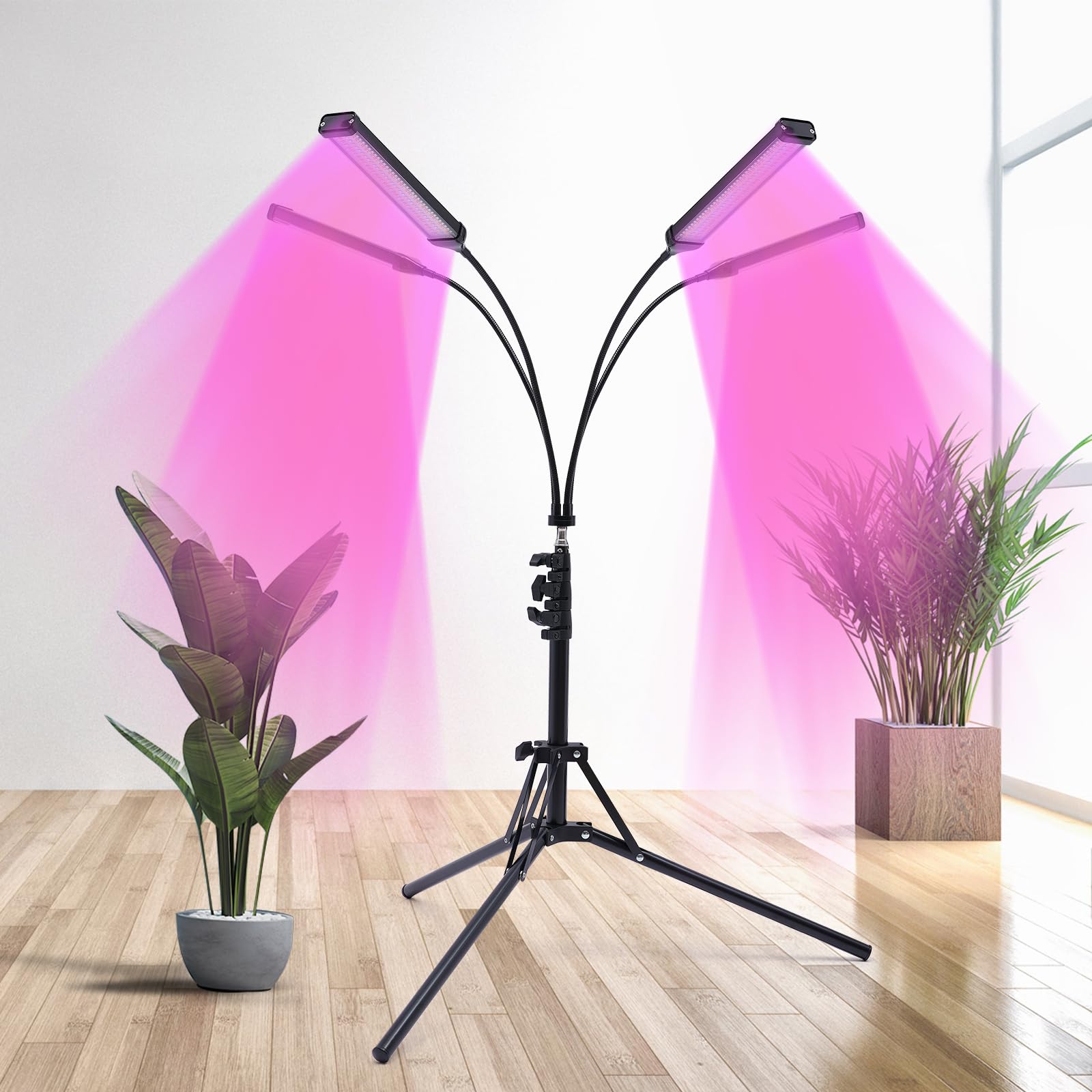 Lampa LED do uprawy roślin z 4 głowicami, 3 tryby kolorów, 10 natężeń