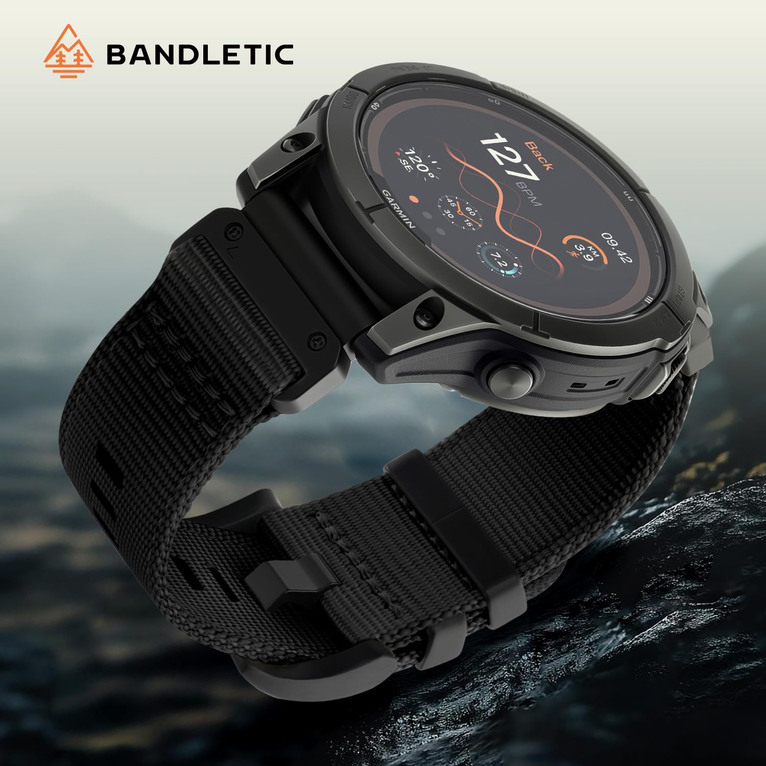 Bandletic 22mm Correa Compatible con Garmin Fenix 6 Pro/Fenix 7/Fenix 8 47mm/Fenix 6/Fenix 5, QuickFit Nylon Militar Sport Duradero Muñequera para Epix 2/Forerunner 945/965/955/Instinct 2