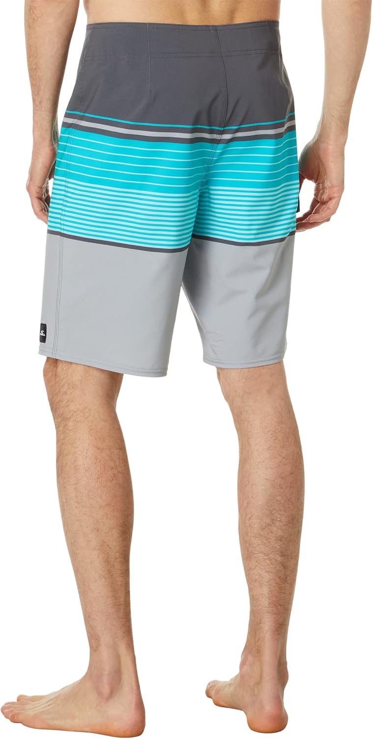 O'NEILL Men's 21 Inch Lennox Stripe Boardshorts - Quick Dry Swim Trunks for Men with Fabric and Pockets,Graphite,32 - Image 2