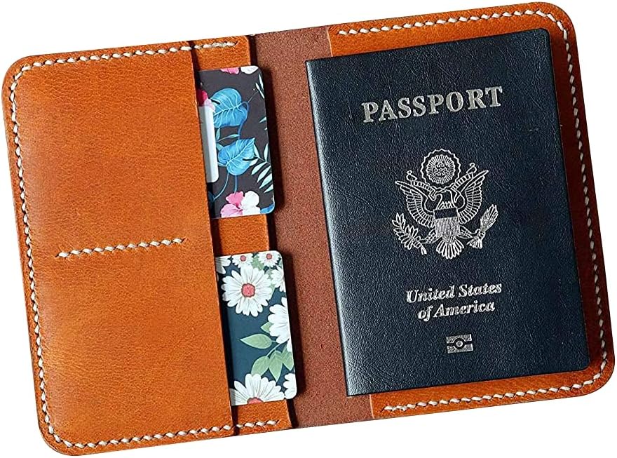 Designer vegetable tanned leather passport cover holder black brown custom passport wallet for men women passport protector PPXXS