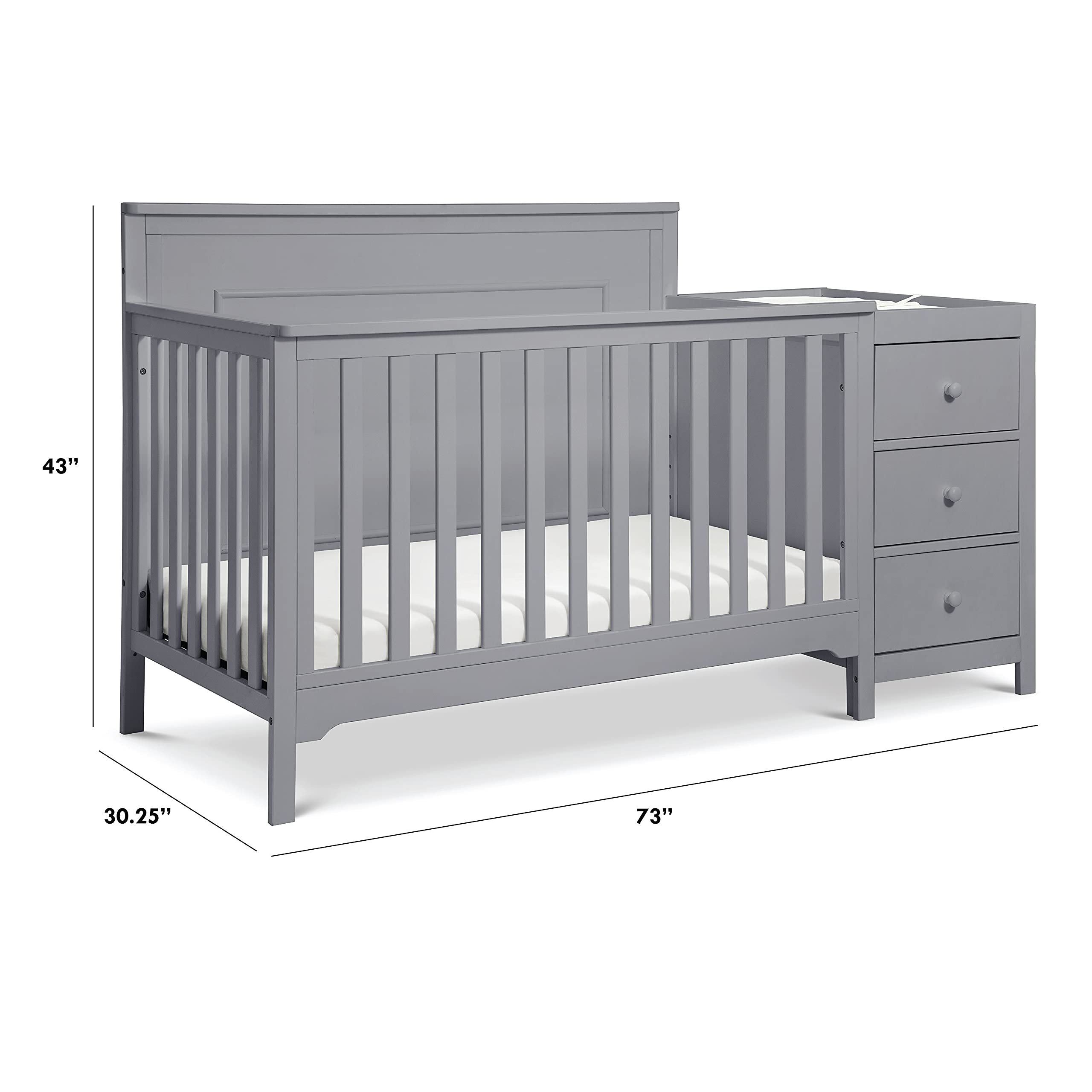 Carter's by DaVinci Dakota 4in1 Crib and Changer Combo in Grey