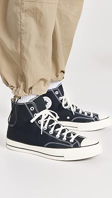 Converse Unisex All Star 70s High Top Unisex Sneakers, Black, 5.5 US Women/3.5 US Men