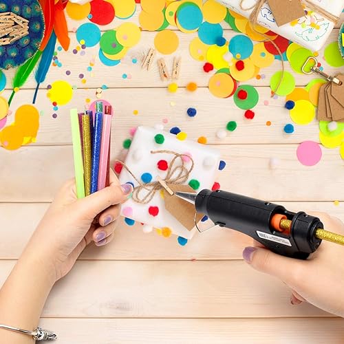 Miniatura 5 de Tretar - Barras de pegamento termofusible con purpurina, mini barras de pegamento caliente de colores para manualidades, bricolaje, reparación