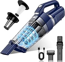 AHNR Handheld Vacuum Cordless, 16000PA Powerful Suction Hand Held Vacuum Dust Busters Cordless Rechargeable with LED Light & 2 HEPA Filters, Portable Car Vacuum Cleaner High Power for Car Home Office