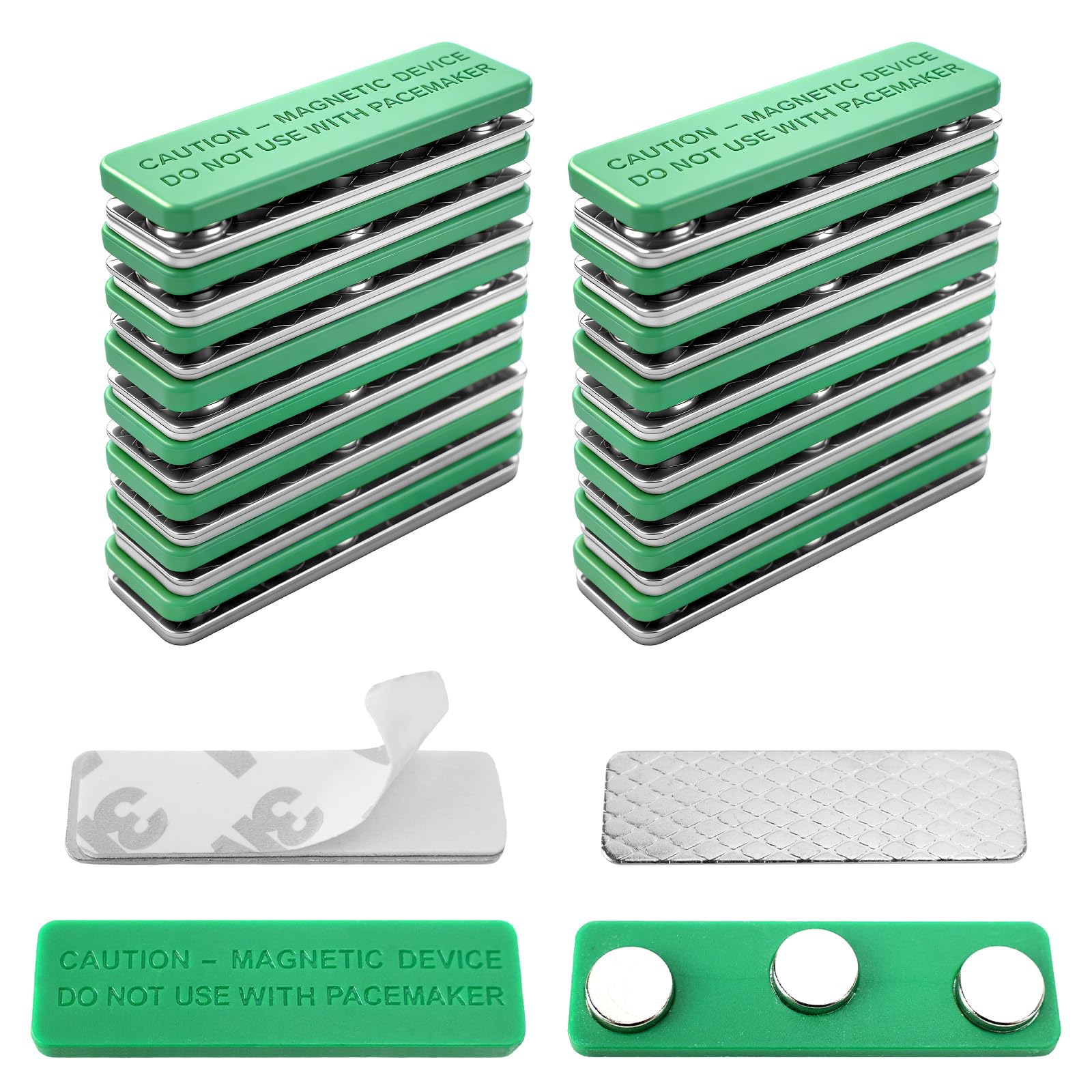 Fliegengitter Fenster Magnet Set – Starke selbstklebende Neodym Magnete zur Befestigung von Insektenschutz, ohne Bohren, wiederverwendbar, für Fenster & Balkontür (45 x 13 mm Grün (16 Stück))