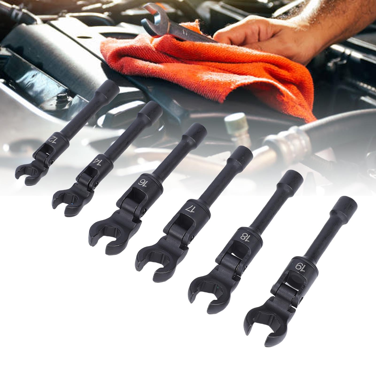 Jeu de clés à tête flexible longue, pied-de-biche, pied-de-biche métrique Durable, entraînement 3/8 pouces pour l'entretien automobile