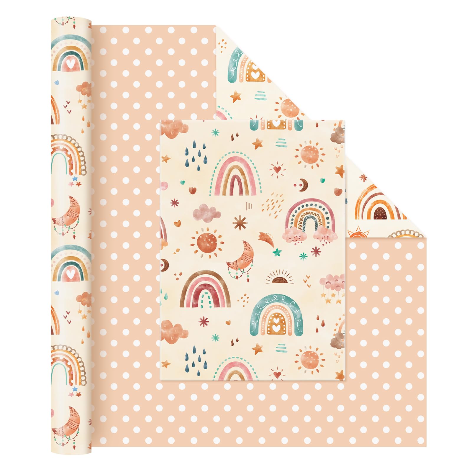 WERNNSAI Pink Floral Wrapping Paper - 1 Roll 43 cm x 10m Pink Flower Wrapping Paper Vintage Floral Gift Wrap for Women Girls Birthday Wrap Wedding Bridal Shower Gift Mothers Day — view 19