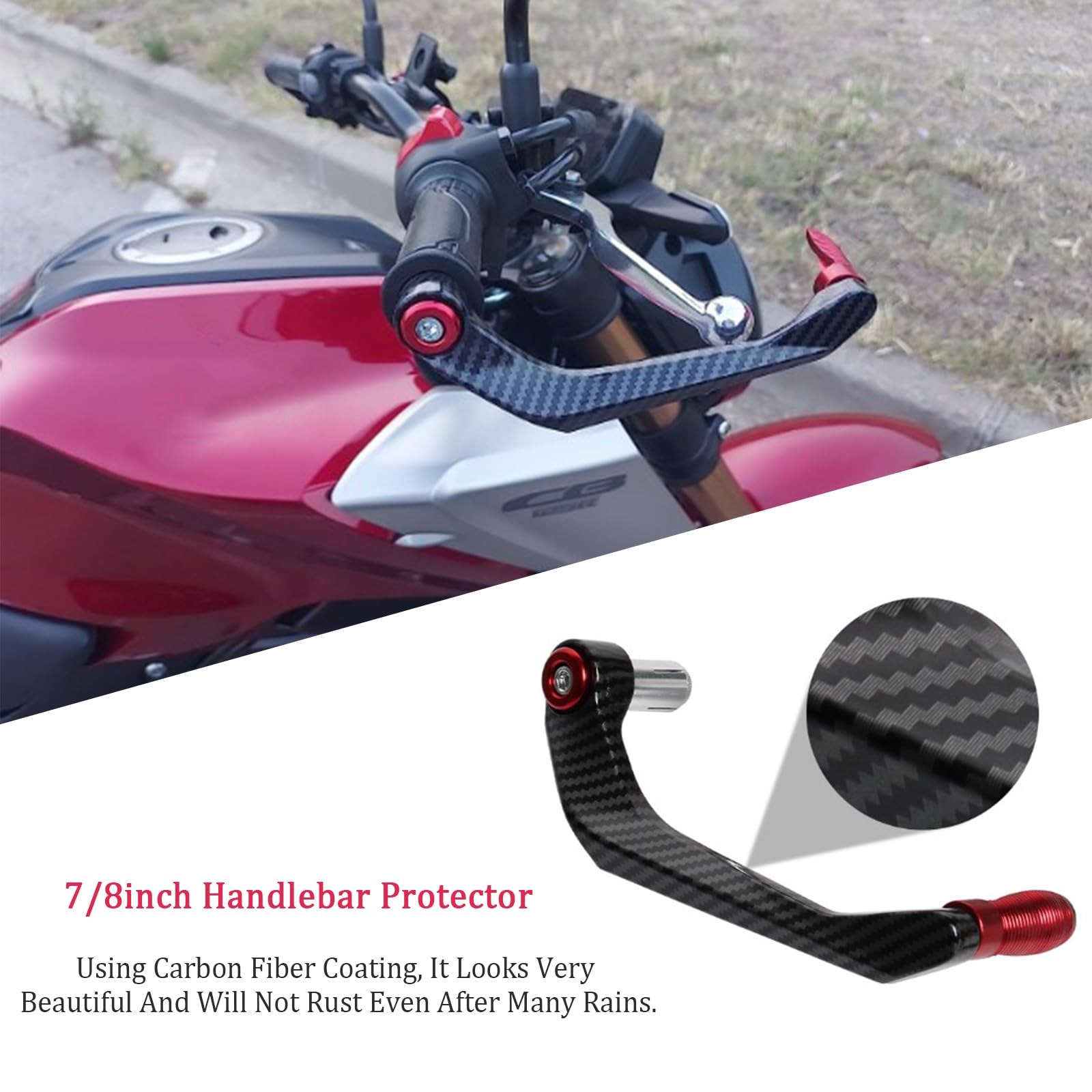 Protège-leviers De Frein Moto Akozon - Alliage Aluminium + Plastique - Pour Guidon 22mm - Noir
