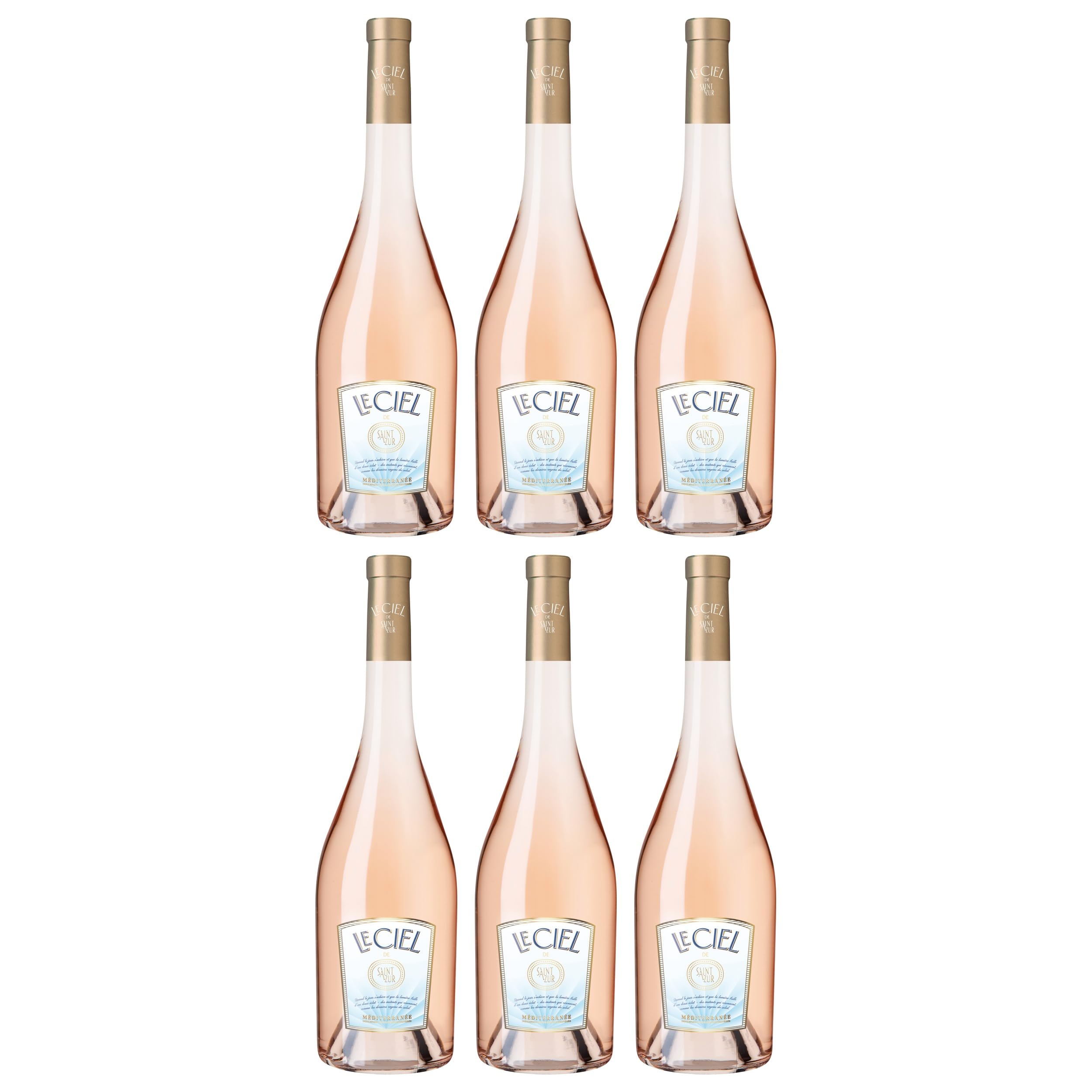 SaintAzur Le Ciel Rosé Méditerranée IGP Roséwein Rosé Trocken Frankreich inkl. FeinWert E-Book (6 x 0.75 l)