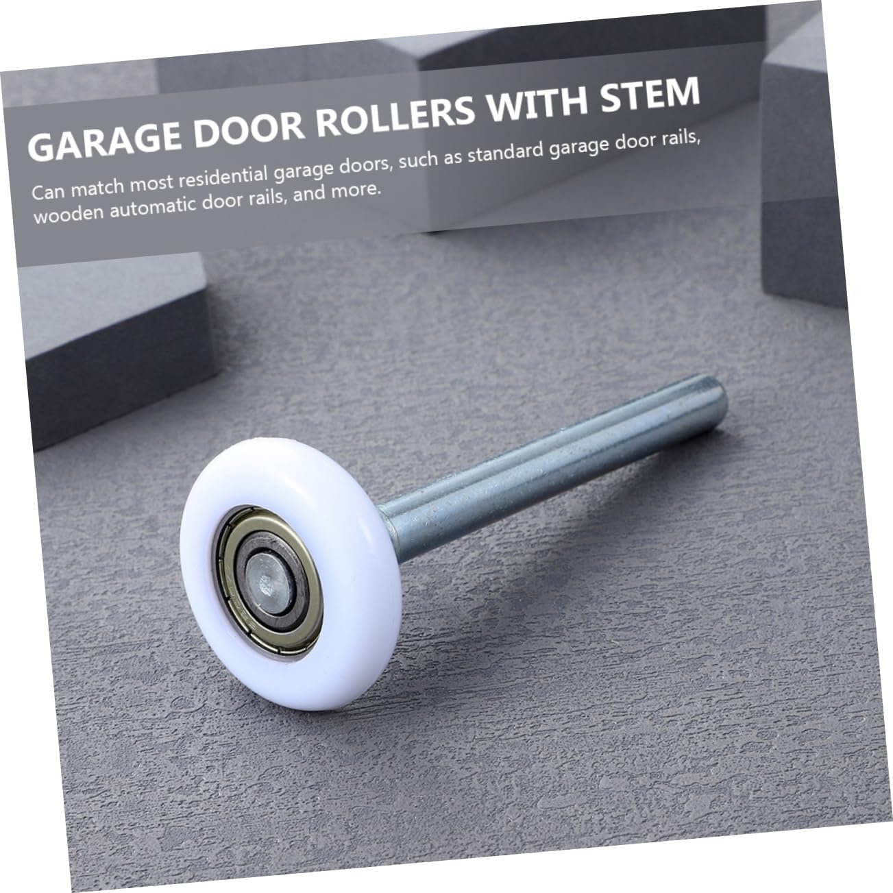 8Pcs Garage Door Rollers Replacement with Stem Durable Nylon Material Quiet Operation Compatible with Standard and Door Rails Easy to Install Garage Door Roller