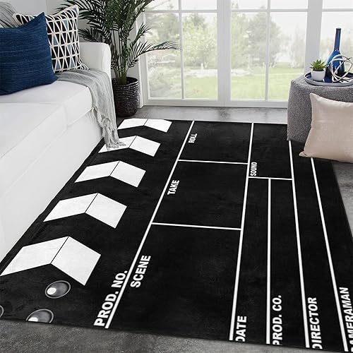 Alfombras clásicas negras de 6 x 8 pies, decoración de sala de cine en casa, accesorios de decoración de cine, letrero de cine, para dormitorio,