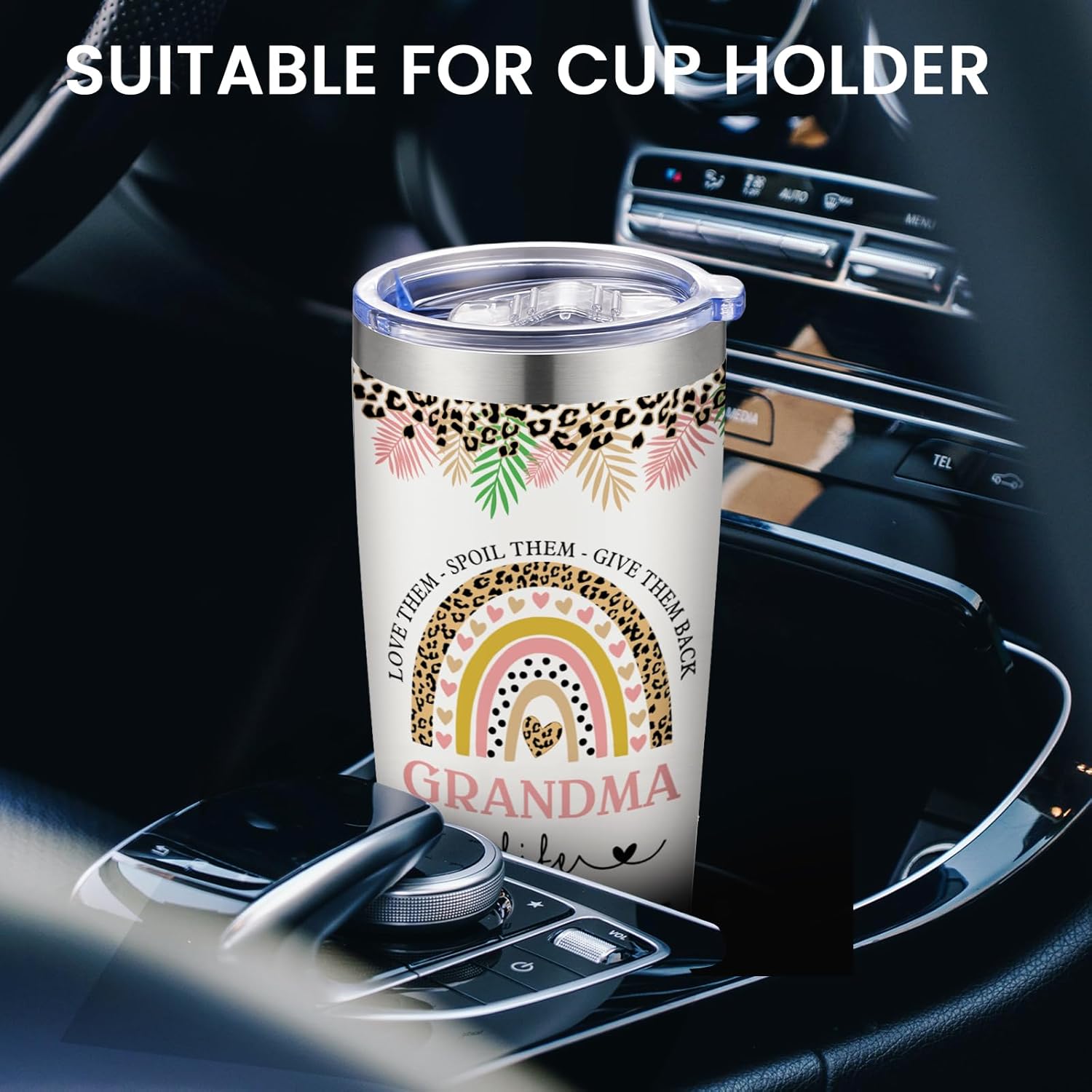 Mothers Day Gifts 20oz Insulated Coffee Tumbler, Cute Leopard Best Mom Tumbler Cup, Funny Birthday Gifts for Mom Women Mama Grandma Mothers Day Gifts - Image 6