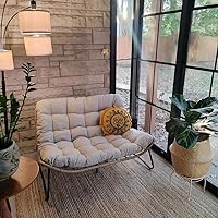 Vista 6 de Crestlive Products Outdoor Loveseat, 2 Seater Outdoor Couch with Soft Cushion, All-Weather Boho Rattan Patio Furniture for Balcony, Poolside