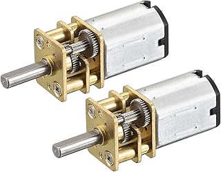 MECCANIXITY Micro Speed Reduction Gear Motor, DC 3V 600RPM with Full Metal Gearbox for DIY RC Aircraft, Model Car Pack of 2