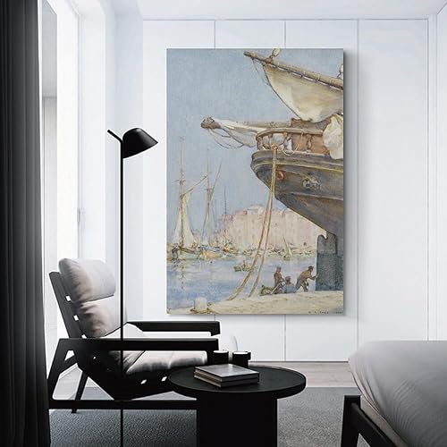 Vista 11 de Painting The Rudder-Henry Scott Tuke Wall Art Picture Painting Poster Canvas Print Posters Artworks Bedroom Living Room Decor 08x12inch(20x30cm)