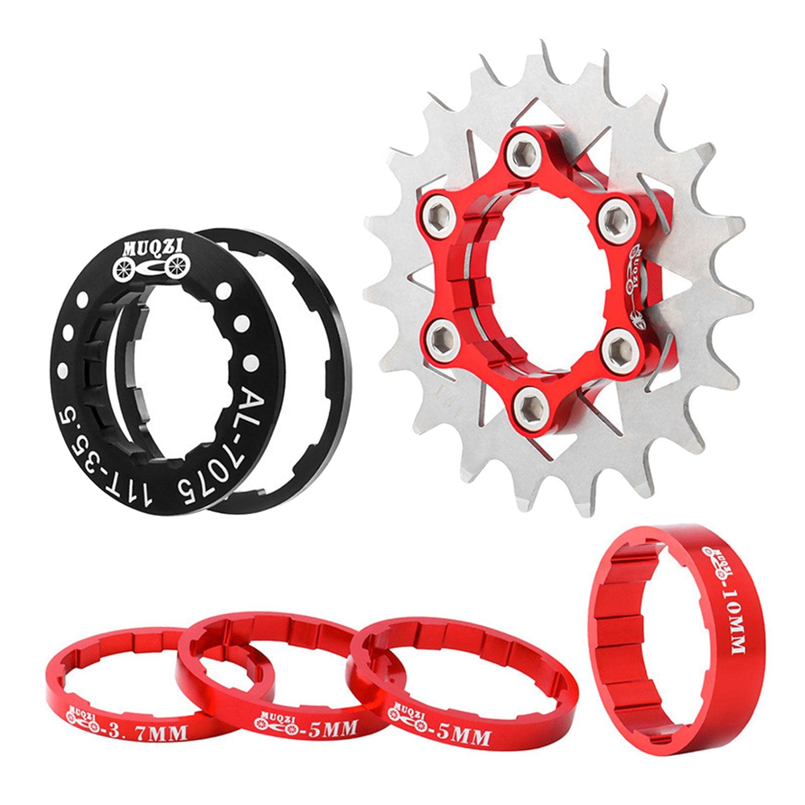 Hellery Single Speed Umbau Kit Single Speed Converter 119T Freewheel Cassette Ritzel Fahrrad Single Speed Cassette Spacers MTB Fahrrad Gear Adapter Teile Komponente Ersatzteil Sport & Freizeit