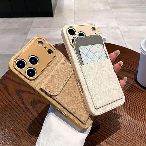 Miniatura 3 de MbsdcasesDesigned for iPhone Cases,Leather Card Holder Camera Lens Protection Case (iPhone 11,White)