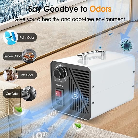 20000mg/h Ozone Machine Generator Air Purifiers Odor Removal Air Purifier, Ionizer Odor Eliminator Suitable for Home, Car, Basements, Pets, Smoke, Farms