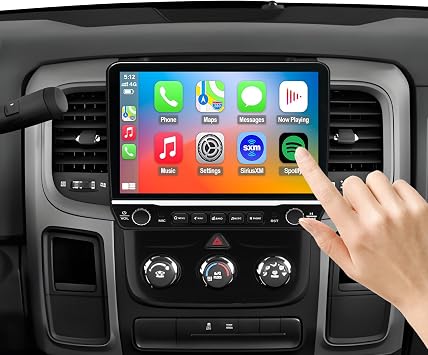 for Dodge RAM 1500 Classic Radio Upgrade 2019 2020 2021 2022 2023 2024,QLED Screen Stereo,4G LTE,8 Core CPU,Carplay Android Auto,Manual AC only