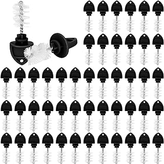 Nuenen 50 Pack Beer Plugs Tap Brush Beer Faucet Cleaning Plug Hygiene Brush Draft for Restaurant Home Party Bar(Black)