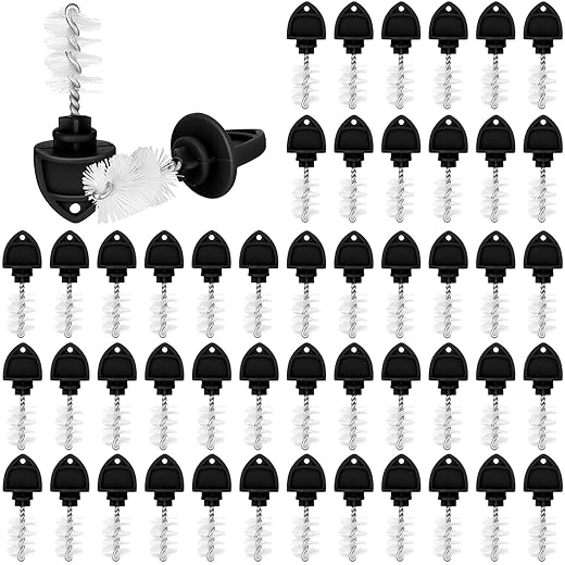 Nuenen 50 Pack Beer Plugs Tap Brush Beer Faucet Cleaning Plug Hygiene Brush Draft for Restaurant Home Party Bar(Black)