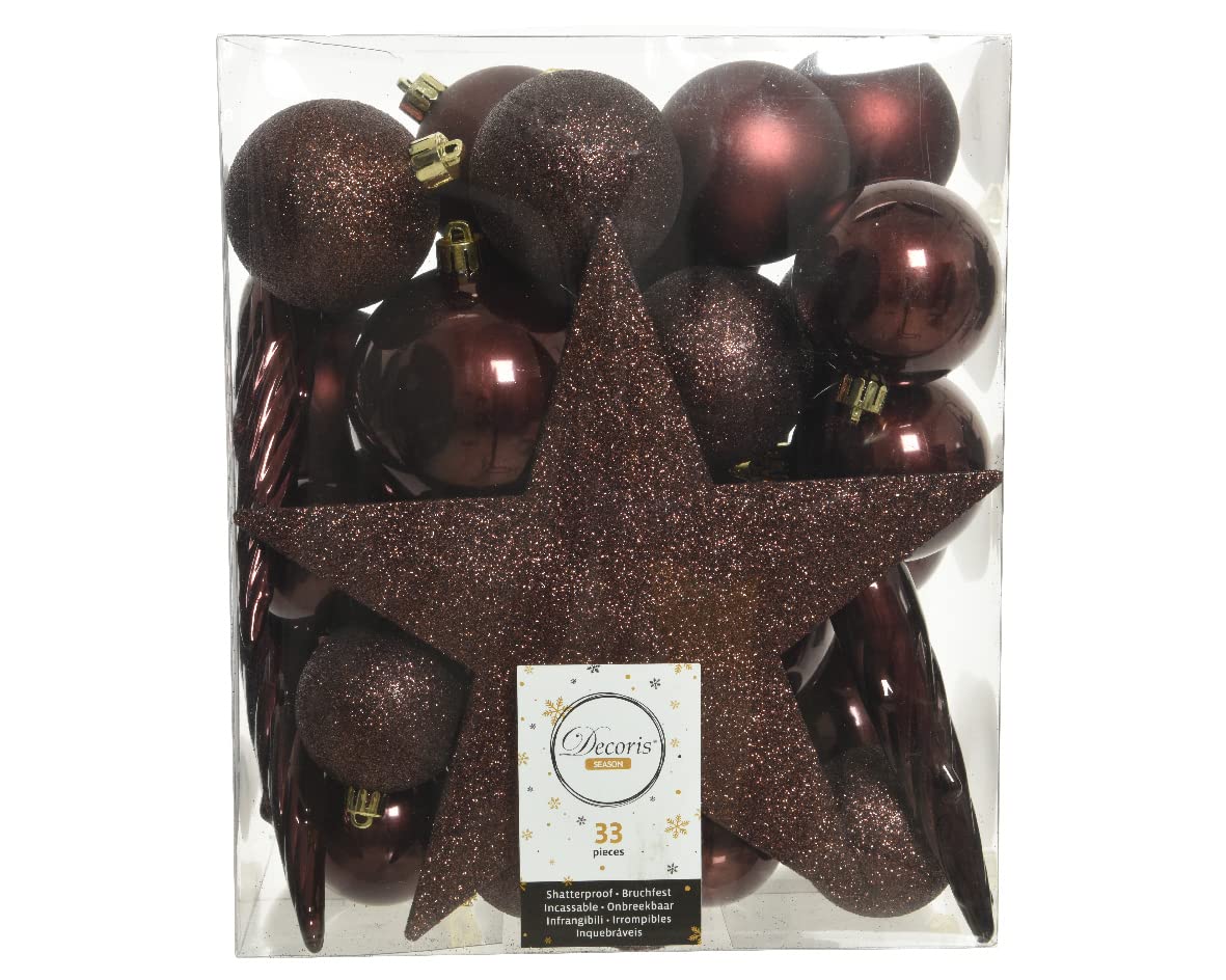 Bolas de Navidad de plástico irrompibles para decorar sin peligro de rotura, 33 unidades