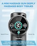 Mini Massage Gun, Pocket-Sized Deep Tissue Massager, 30 Speeds Handheld Muscle Massage Gun, Portable Percussion Massager with 4 Heads, Powerful Massage Gun Cordless the Ideal Gift for Mother's Day
