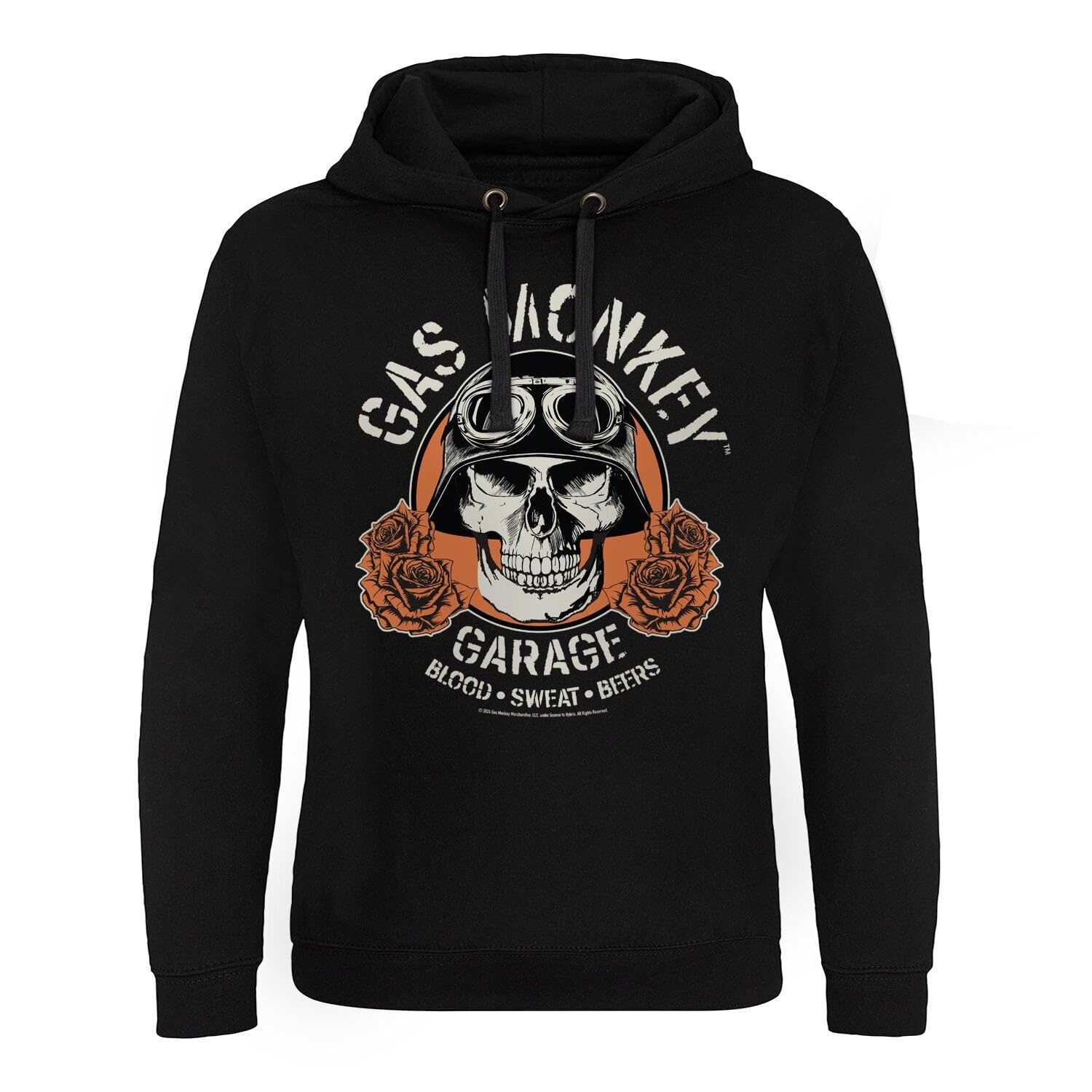 Gas Monkey Garage Unisex Black Officially Licensed Skull Epic Hoodie (Black), Small