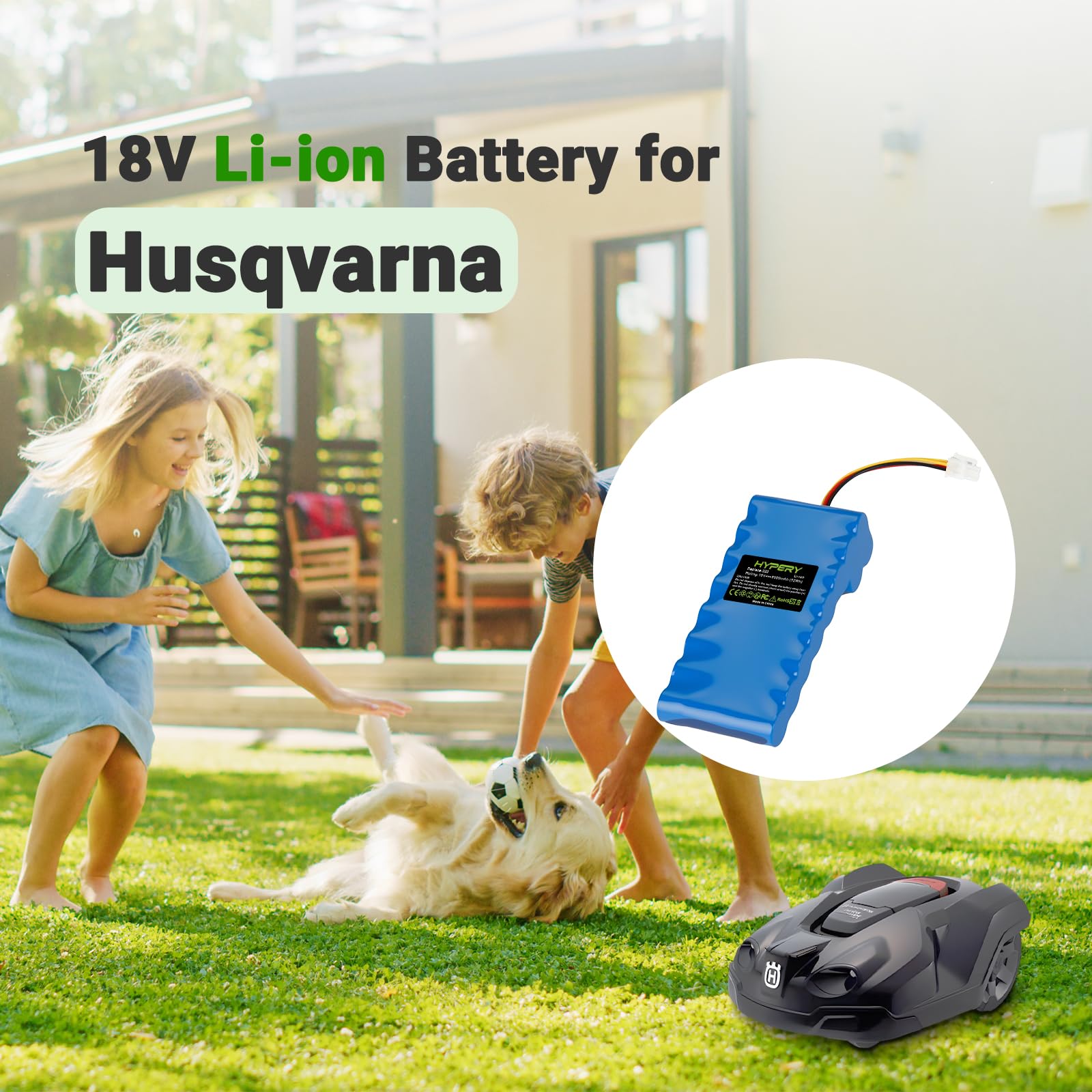 Batteria di ricambio agli ioni di litio 18V 5000mAh per Husqvarna Automower 320, 330X, 420, 430, 430X, 440, 450X, 520, 550 robot rasaerba, sostituzione per 580 68 33-01, 580 68 33-02