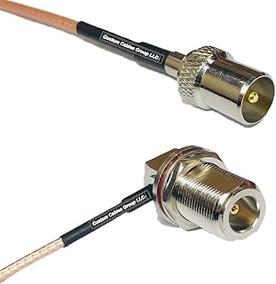 0.5 feet RG316 DVB TV Pal Male to N Female Bulkhead Angle RF Pigtail Coaxial Cable