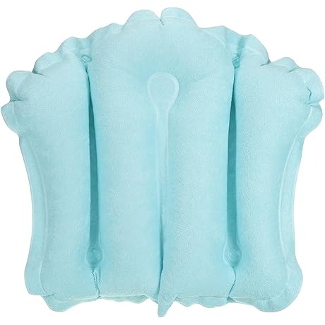 PATIKIL Premium Inflatable Bath Pillow with Suction Cups for Enhanced Comfort and Support